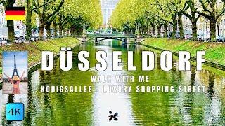 Düsseldorf, Germany D E | Königsallee | Luxury shopping street | Walk with me | 4K