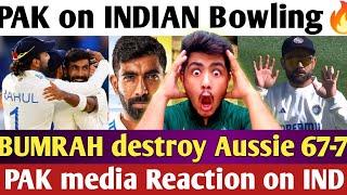 PAK LIVE on Bumrah Destroy AUS 67-7 Great comeback by INDIA after getting OUT on 150