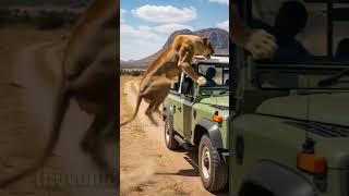 Mother Lion Saves It's Cub With Help Of Bystander! #rescue #animals #Wildlife #shorts