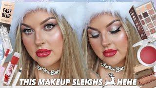 The Perfect Holiday Makeup Look ️ Silver Glam & Juicy Red Lips 