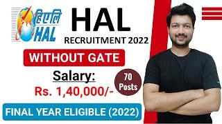 HAL Recruitment 2022 for Design Trainee | Management Trainee (DT/MT) | Jobs 2022