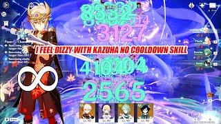 I Feel Dizzy with Kazuha No Cooldown Skill - Kazuha Aggravate 3.8 Floor 12 Showcase