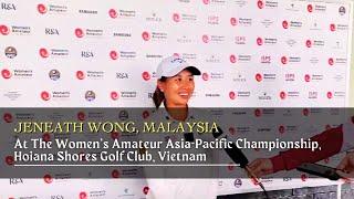 Malaysia’s Jeneath Wong holds the sole lead in the Women’s Amateur Asia-Pacific Championship (WAAP)