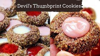 Devil’s Thumbprint Cookie | Halloween special | Chewy Chocolate Thumbprint Jam filled cookie