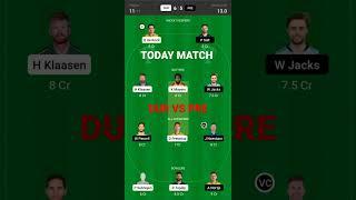 DUR VS PRE TODAY DREAM 11 PREDICTION #short