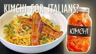 Creamy Kimchi & Bacon Pasta | Starts With Kitchen