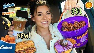 Eating NEW Fast Food Menu Items! (Hot Honey Cheese Curds, Halloween Specials..)