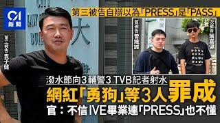 潑水節向警及記者射水　網紅勇狗等3人罪成　官不信連PRESS也不懂｜01新聞｜警察｜潑水｜襲擊｜罪成｜