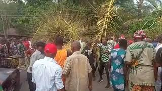 Broom Head masquerade performance during Igbo Cultural display in Nigeria