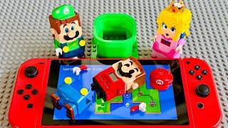 Lego Luigi needs 5 Green Mushrooms to bring Mario back! Princess Peach helps! #legomario