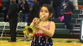 Age 7, Judy Dove Alleva Performs The Star Spangled Banner for Tuscarora High School