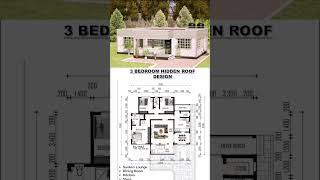 3 BEDROOM HIDDEN ROOF DESIGN #FORYOU #FYP #VIRAL #VIRALVIDEO