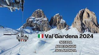 Narty styczeń 2024 - Val Gardena i Sella Ronda. Skiing in Dolomites