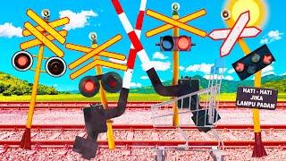 【踏切アニメ】灼熱の地面と奮闘するふみきりカンカンThe Railroad Crossing Struggles with the Scorching Ground