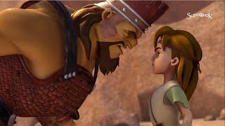 Superbook - A Giant Adventure Tagalog Clip - The Battle of David and Goliath