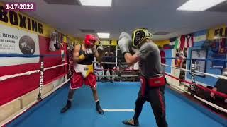 COACH DORIAN  SPARRING WITH AN UNDEFEATED PRO BOXER.