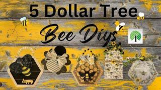 5 Dollar Tree Bee DIYs/ EASY Bee Decor/ 5 Bee DIYs Under $5/