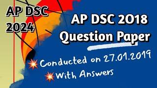 AP DSC SGT 2018  Question paper conducted on 27.1.2019 Session1  with answers