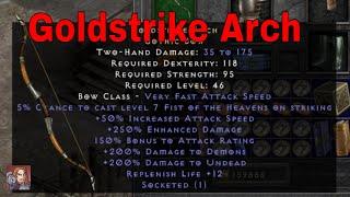 D2R Unique Items - Goldstrike Arch (Gothic Bow)