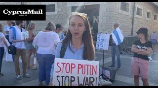 Russians Against War protest in Limassol | Cyprus Mail