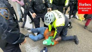 DRAMATIC VIDEO: NYPD Arrests Pro-Palestinian Protesters Disrupting Macy's Thanksgiving Day Parade