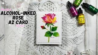 How to Create a Beautiful Alcohol-Inked Rose A2 Card: Step-by-Step Tutorial