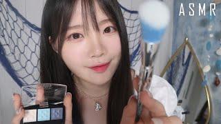 ASMR(Eng) Doing your Make up Sound (Summer Blue Make up)