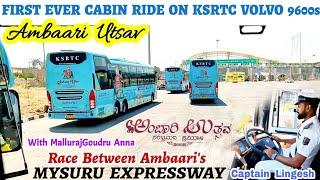 Brand New KSRTC Volvo 9600s Ambaari Utsav Cabin Ride on Mysuru Expressway#volvo#bus #bussid