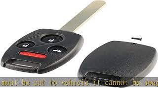 Key Fob Keyless Entry Remote Shell Case & Pad fits Honda Accord Civic Pilot (KR55WK49308, MLBHLIK-1