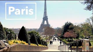 Paris France, Walking from Jardin du Trocadero to Arc de Triomphe - Spring 2023 - 4K HDR 60 fps