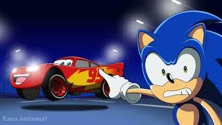 SONIC MEET LIGHTNING MCQUEEN l Sonic X DELETED SCENE (REAL)