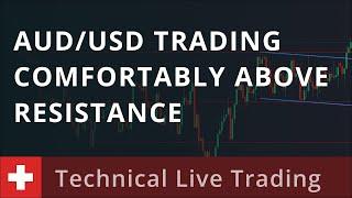 Technical Live Trading 05/07: #AUD/USD trading comfortably above resistance