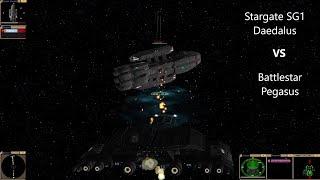 Stargate SG1 Daedalus VS Battlestar Galactica Pegasus | Both Sides | Star Trek Bridge Commander |