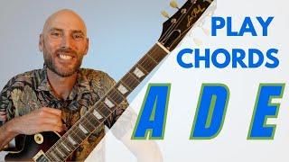 Guitar Practice - A D E - Open Chords - Easy - Strumming 90 Bpm