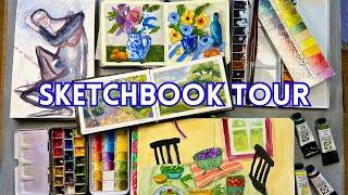 Inspiring Mixed-Media Sketchbook Tour of Four Sketchbooks