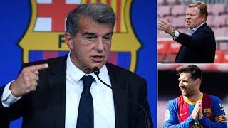 Joan Laporta SPEAKS on Koeman's future, Messi's future, The Super League, Transfers & More!