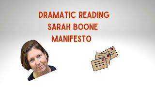 Sarah Boone Manifesto Dramatic Read