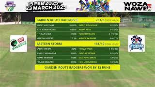 CSA One-Day Cup | Six Gun Grill Garden Route Badgers vs Eastern Storm