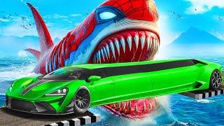 Testing LONG CARS vs SHARKS in GTA 5!