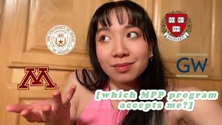 Reacting to my grad school admissions decisions ! MPP Masters of public policy programs