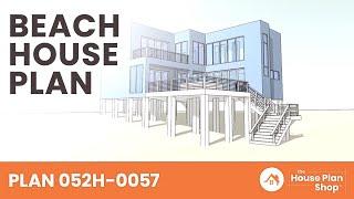 Modern Beach House Plan 052H-0057