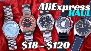 ALIEXPRESS HAUL! Budget Thrills $18 - $120 - Automatic, GMT, Chronograph - Nov pt1