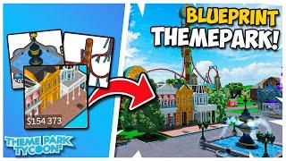 I Built a Themepark Using *ONLY* Blueprints in Theme Park Tycoon 2!