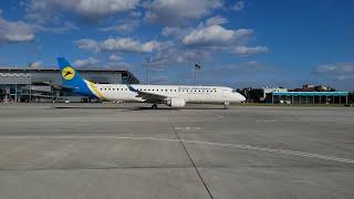 UKRAINE INTERNATIONAL AIRLINES UIA EMBRAER ERJ195 TAKE OFF TO KYIV BORYSPIL | PLANE SPOTTING ODESA