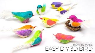 How to make Paper Bird Craft Easy, 3D Birds, Cotton Birds