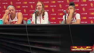 USC women's basketball press conference following 74-61 loss to Notre Dame