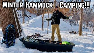 WINTER Hammock CAMPING In Freezing TEMPS!!!