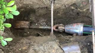 Pipe bursting sewer replacement