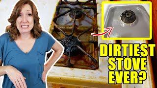 How to Clean Stove | Over a Decade of Grease Build Up Gone!  No Scrubbing!