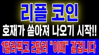 [리플 코인] 호재가 쏟아져 나오기 시작!! 1달러찍고 2달러 "이때" 갈겁니다